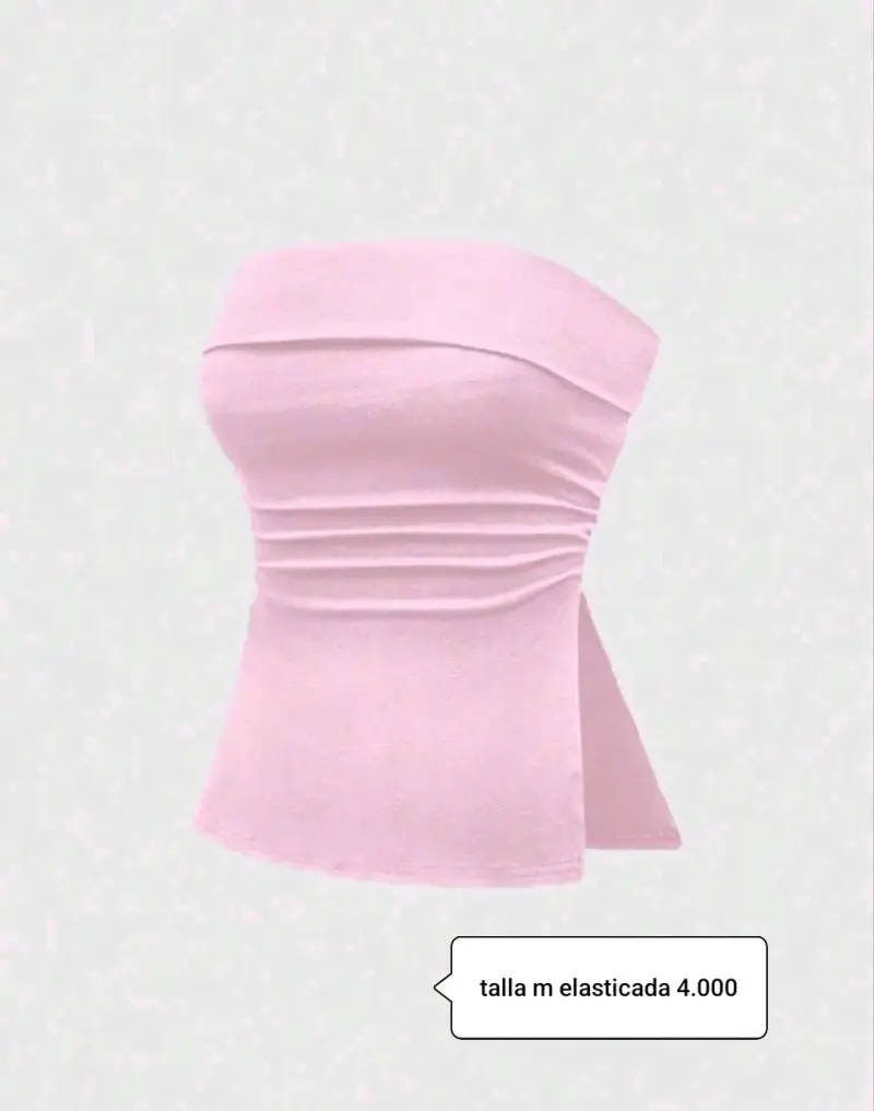 Top strapless rosa talla M