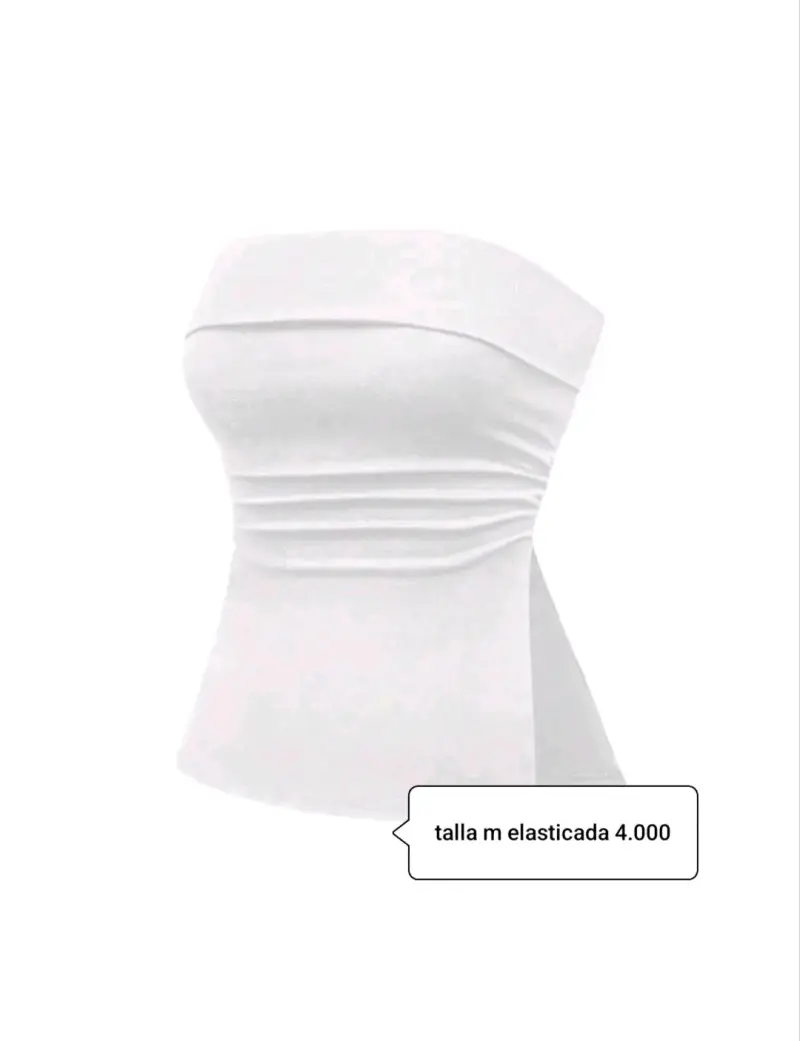 Top strapless blanco talla M