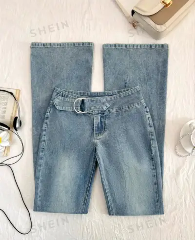 Pantalones de mezclilla acampanados Shein - miniatura 1