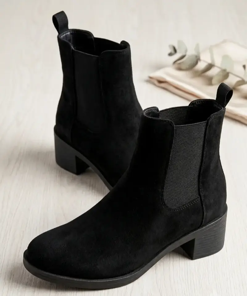 Botines negros de gamuza para mujer - 1