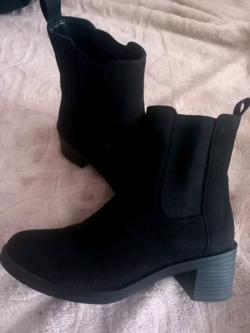 Botines negros de gamuza para mujer - 2