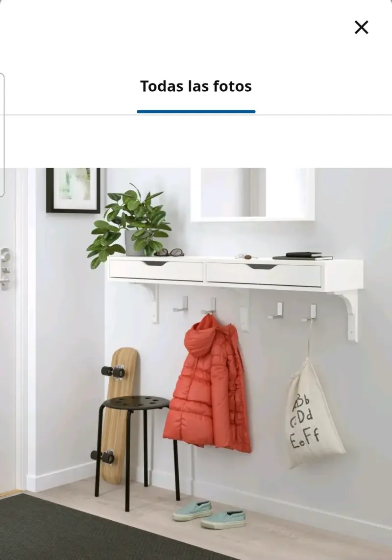 Repisa blanca IKEA EKBY ALEX con cajones - 1