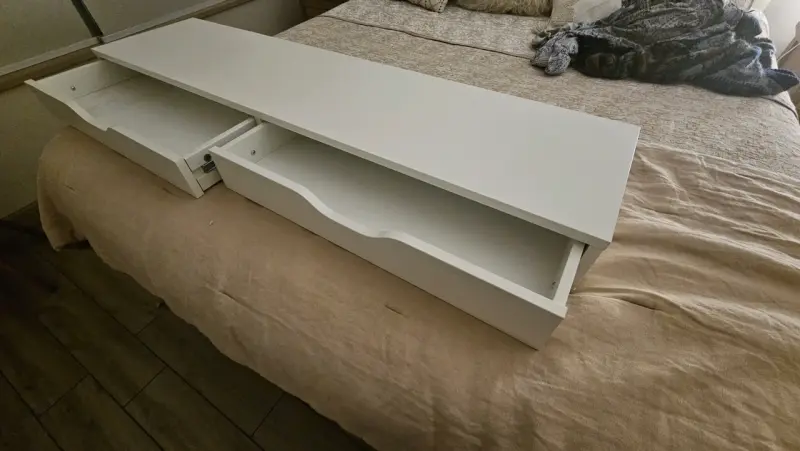 Repisa blanca IKEA EKBY ALEX con cajones - 3