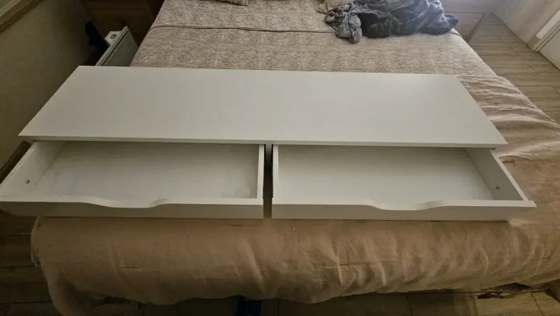 Repisa blanca IKEA EKBY ALEX con cajones - 5