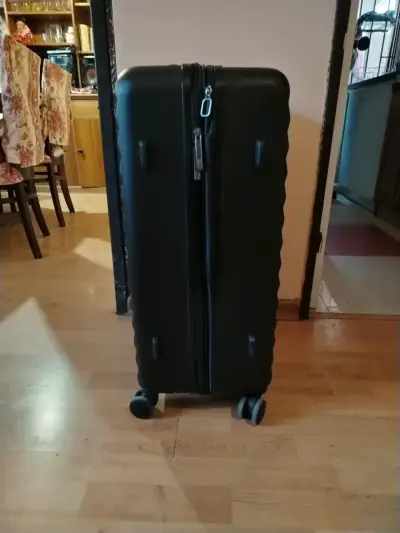 Maleta de viaje grande negra con ruedas giratorias - miniatura 2