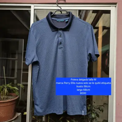 Polera Perry Ellis azul talla M - miniatura 1