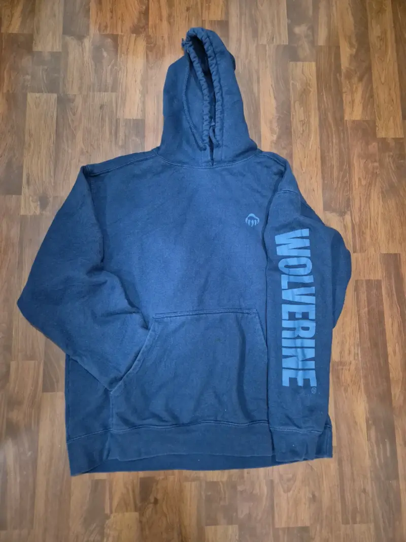 Polerón con capucha azul Wolverine talla L - 1