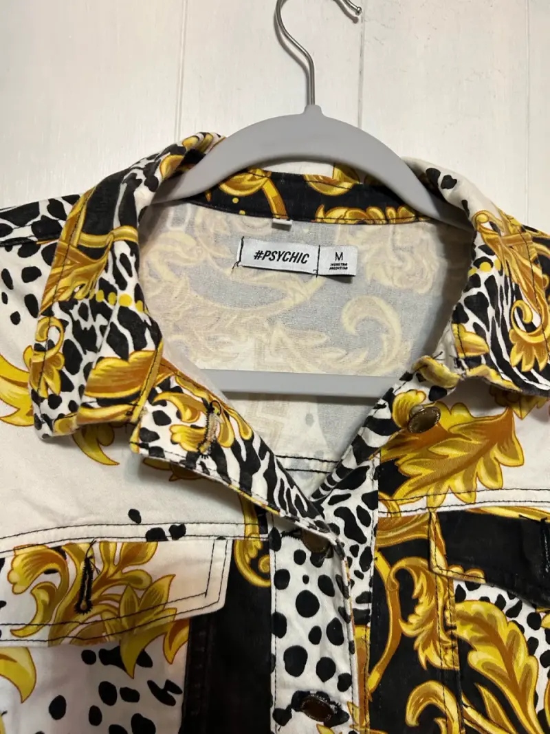 Chaqueta corta estampada dorada y negra - 2