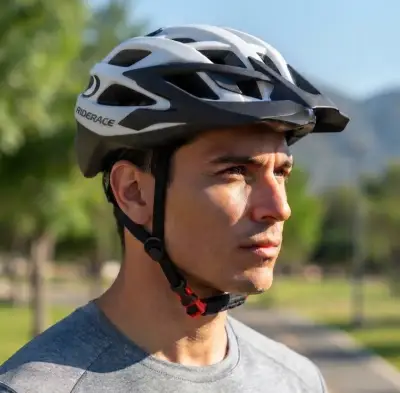 Casco de ciclismo RIDERACE blanco y negro - miniatura 1