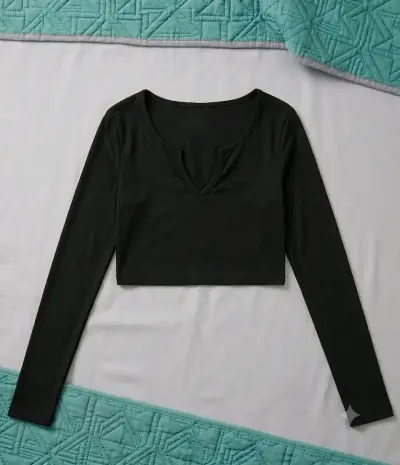 Polera negra manga larga - miniatura 1