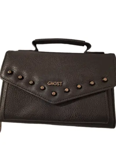 Cartera negra de cuero con tachas Ghost - miniatura 3