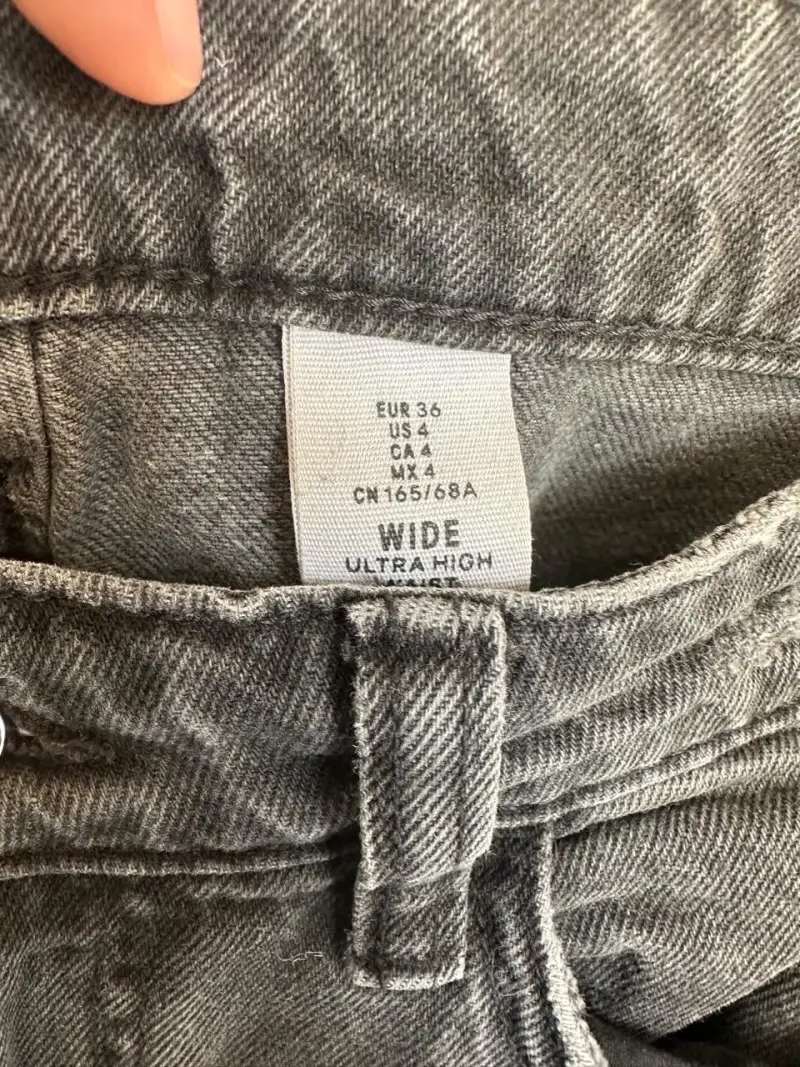 Jeans anchos de tiro alto gris talla 36 - 1