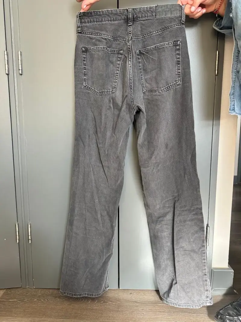 Jeans anchos de tiro alto gris talla 36 - 2