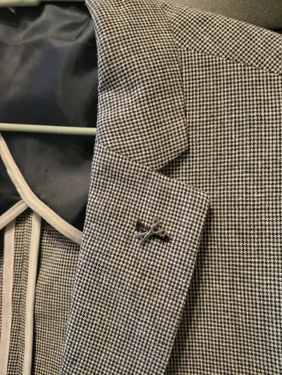 Chaqueta de vestir slim fit Perry Ellis gris - miniatura 3