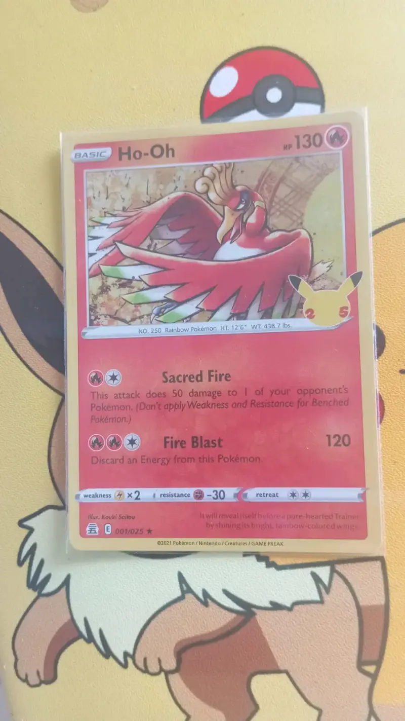 Carta Pokémon Ho-Oh 25 Aniversario