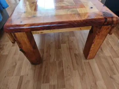 Mesa de centro rústica pino insigne - miniatura 2