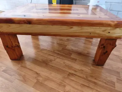 Mesa de centro rústica pino insigne - miniatura 3