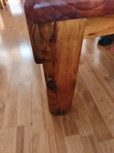 Mesa de centro rústica pino insigne - miniatura 4