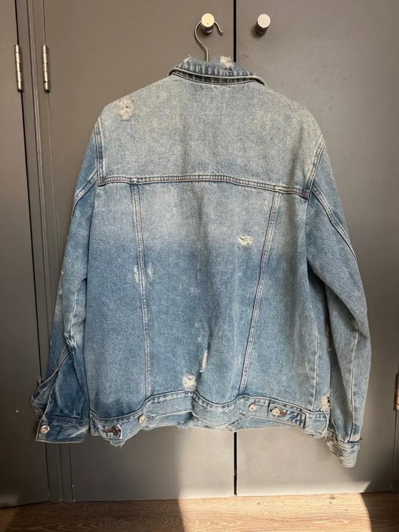 Chaqueta de mezclilla desgastada para hombre - 2