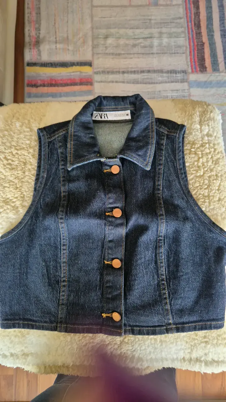 Chaleco de mezclilla sin mangas Zara - 1