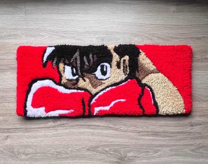 Alfombra tufting de boxeador estilo anime ippo - 1