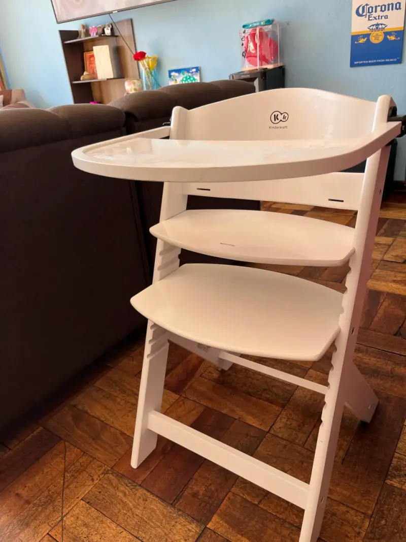 Silla alta para bebé Kinderkraft blanca ajustable - 1