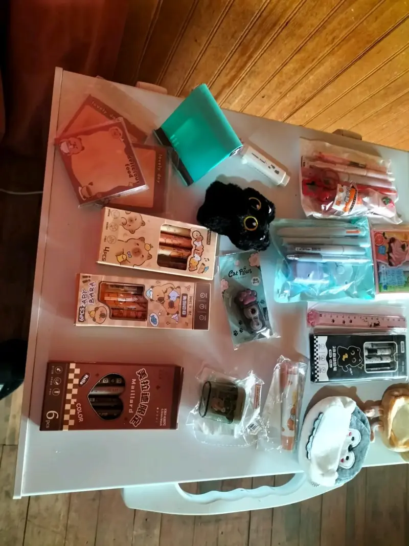 Set de papelería y accesorios kawaii - 3
