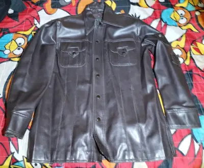 Chaqueta de cuerina marrón Tuscany para hombre - miniatura 1