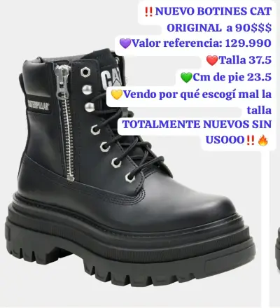 ‼️Botines Caterpillar negros talla 37.5 nuevos - miniatura 2