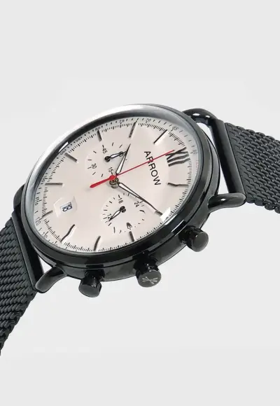 Reloj cronógrafo Arrow negro elegante - miniatura 2