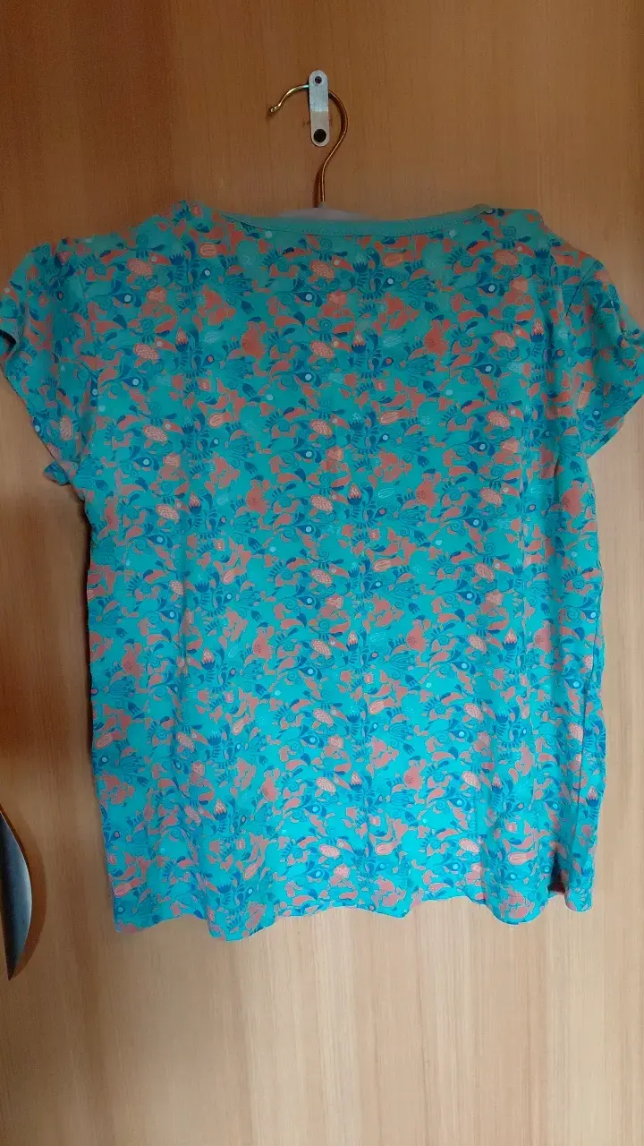 Polera estampada celeste para niña - 2