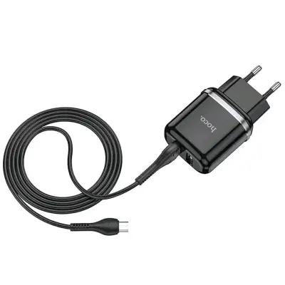 Cargador Hoco N4 doble puerto y cable Micro-USB - miniatura 2
