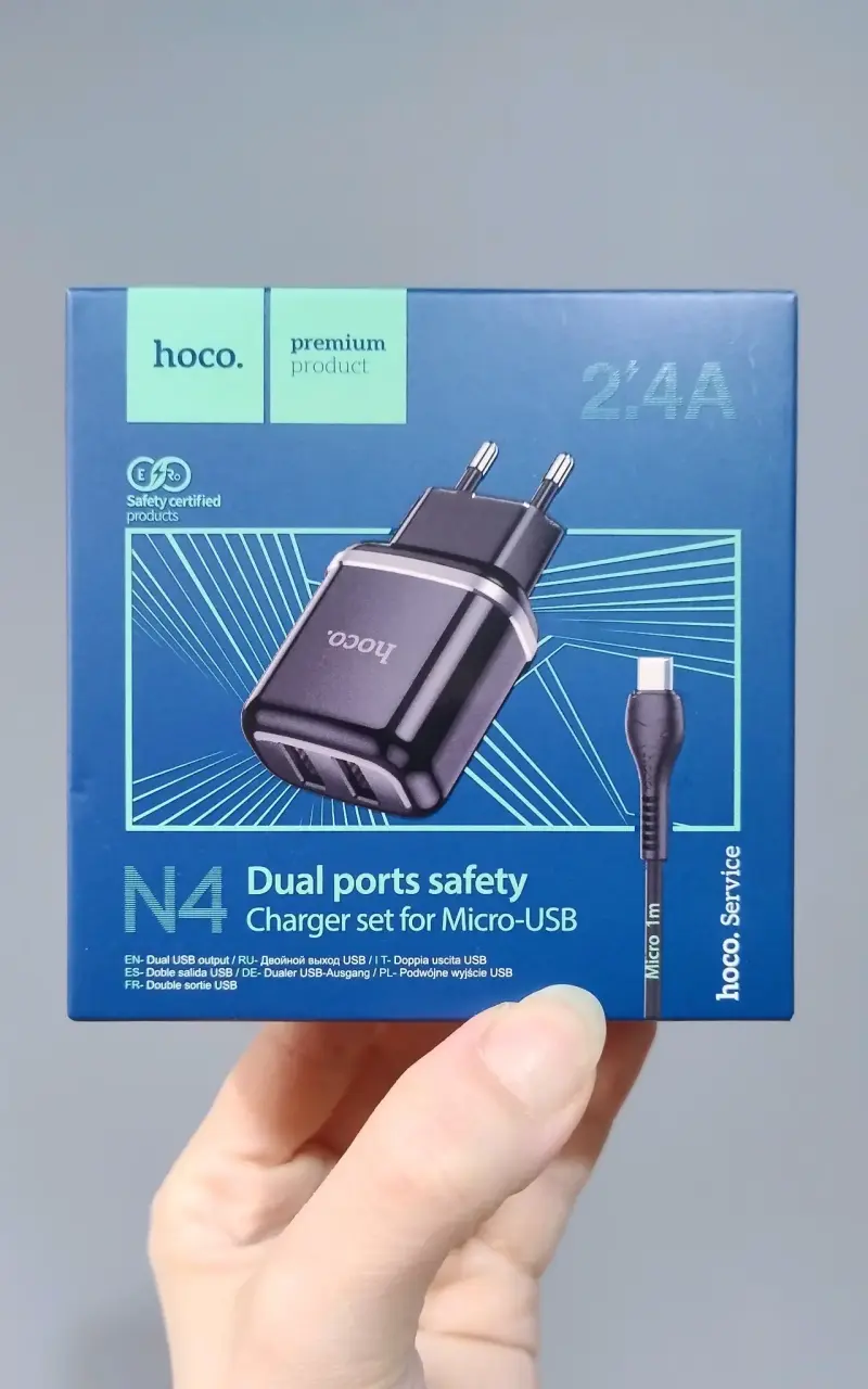 Cargador Hoco N4 doble puerto y cable Micro-USB - 3