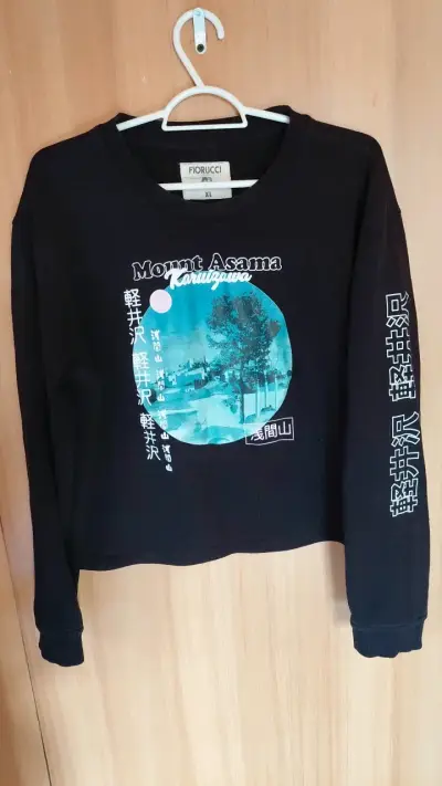 Polerón negro Fiorucci con diseño gráfico - miniatura 1