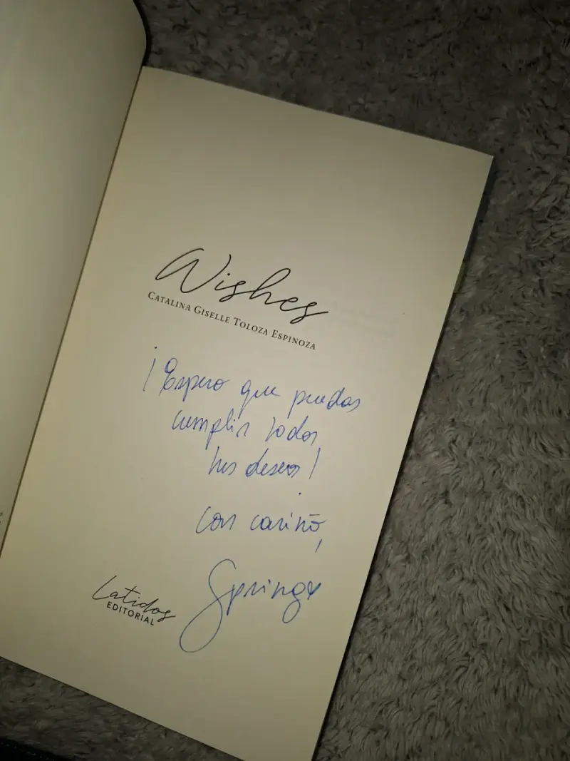 Libro Wishes de Catalina Giselle Toloza Espinoza - 3
