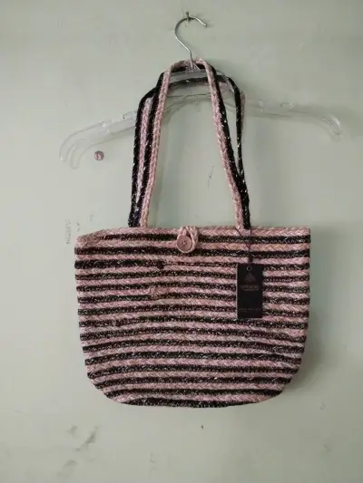 Bolso de paja rayado Umbrale - miniatura 1