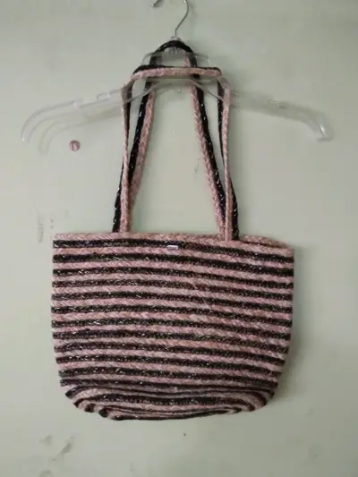 Bolso de paja rayado Umbrale - miniatura 2