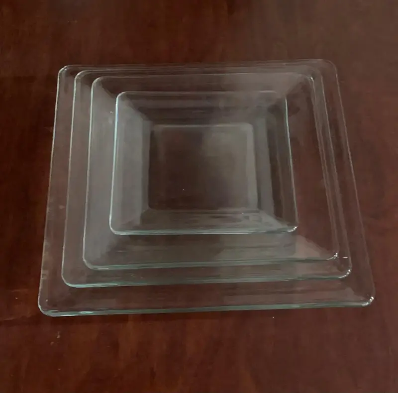 Set 5 Platos Vidrio Libbey Cuadrado Y Rectangular - 2