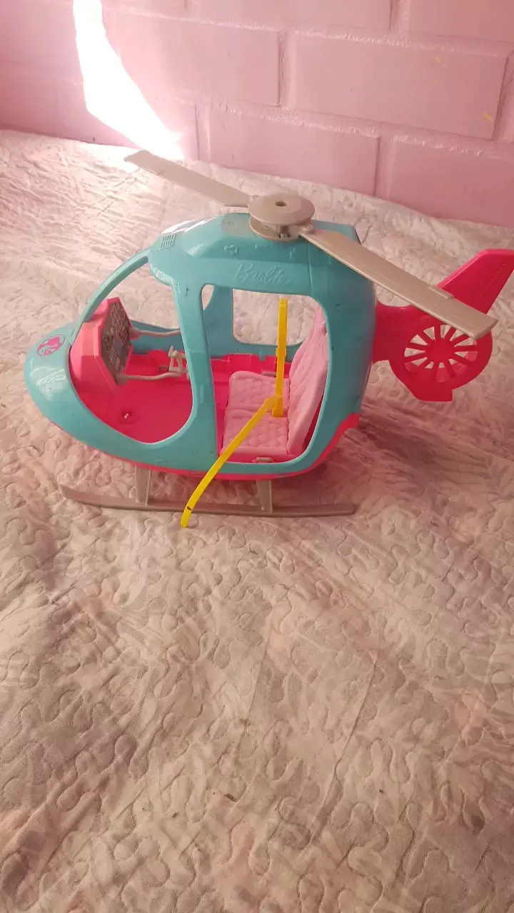 Helicóptero de juguete Barbie azul y rosa - 2