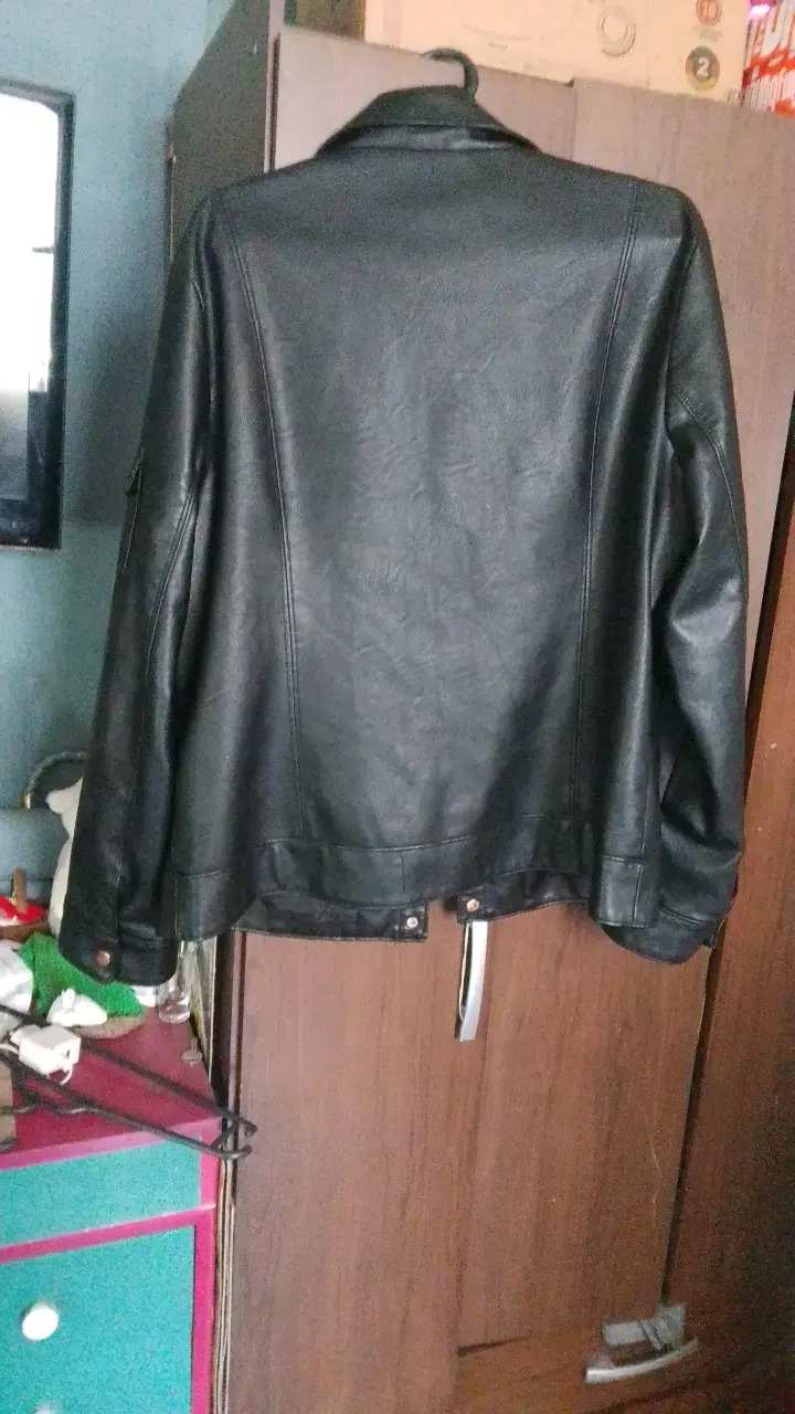 Chaqueta de cuero sintético negra FSP para mujer - 2
