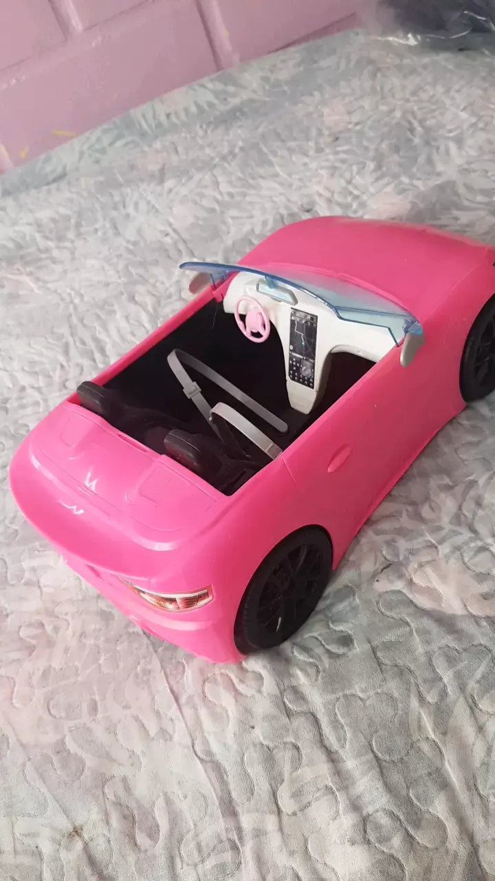 Auto convertible de juguete rosa para muñecas - 3