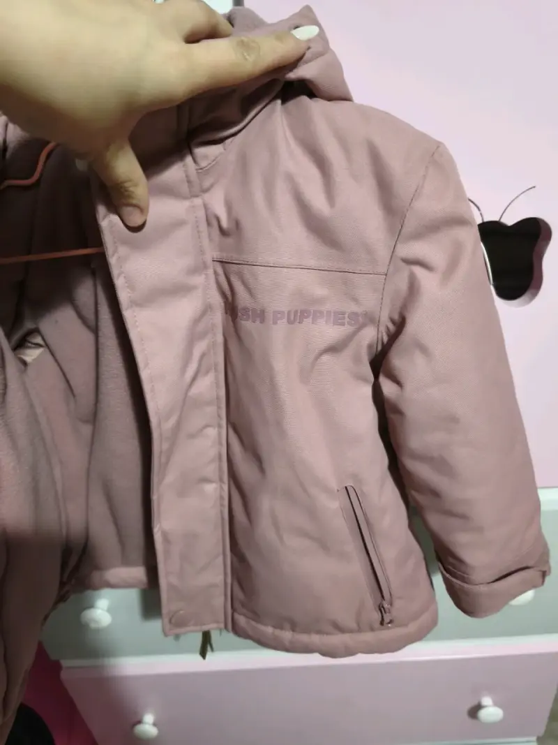 Chaqueta de niña Hush Puppies rosa con capucha - 1