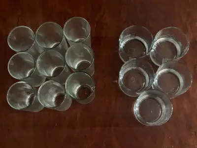 Set 9 Vasos Altos Lisos + Set 5 Vasos Bajos Lisos - miniatura 1