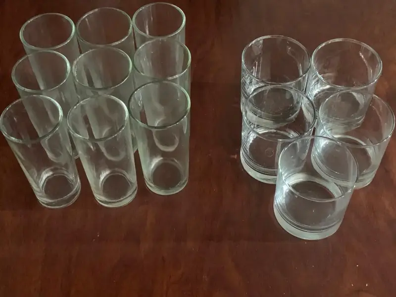Set 9 Vasos Altos Lisos + Set 5 Vasos Bajos Lisos - 5
