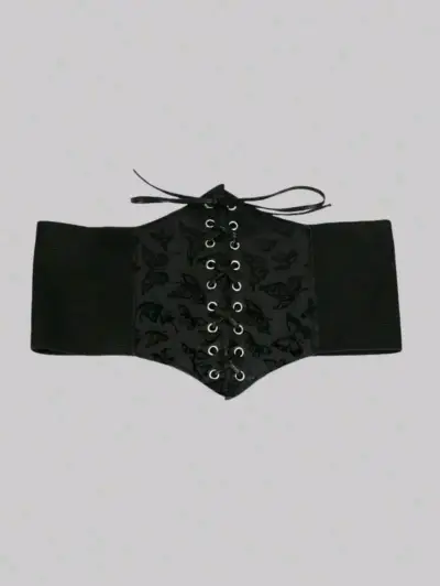 Corset negro Shein con diseño de mariposas 66 cm - miniatura 3