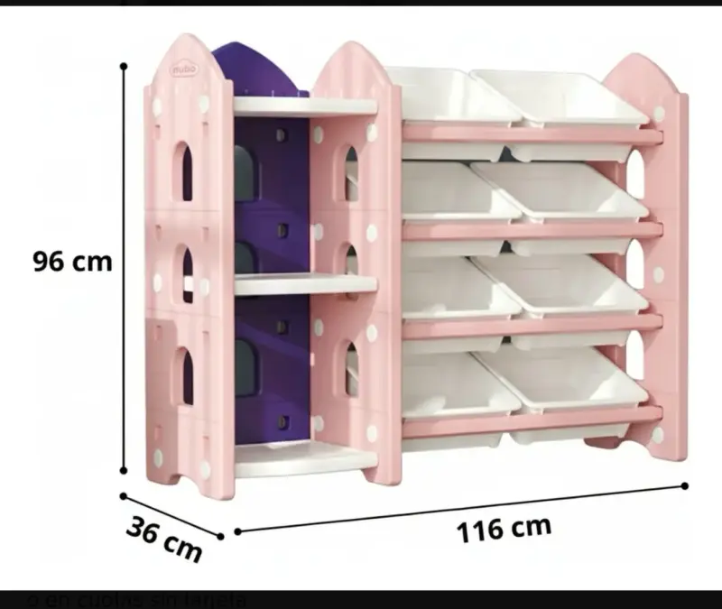 Estante organizador infantil rosa - 5