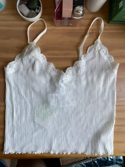 Camiseta de tirantes blanca con encaje Sybilla - miniatura 1