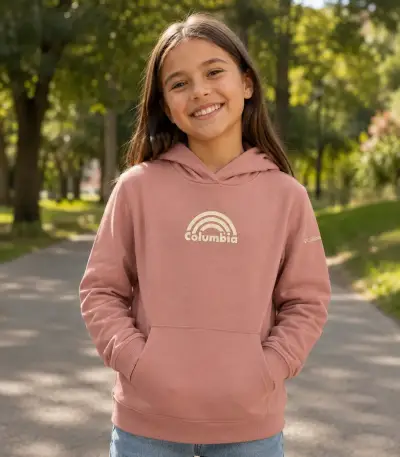 Polerón con capucha Columbia para niña color rosa - miniatura 1