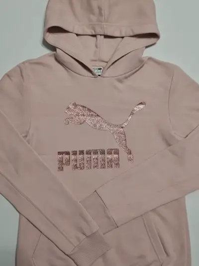 Polerón con capucha rosa Puma para niña - miniatura 2