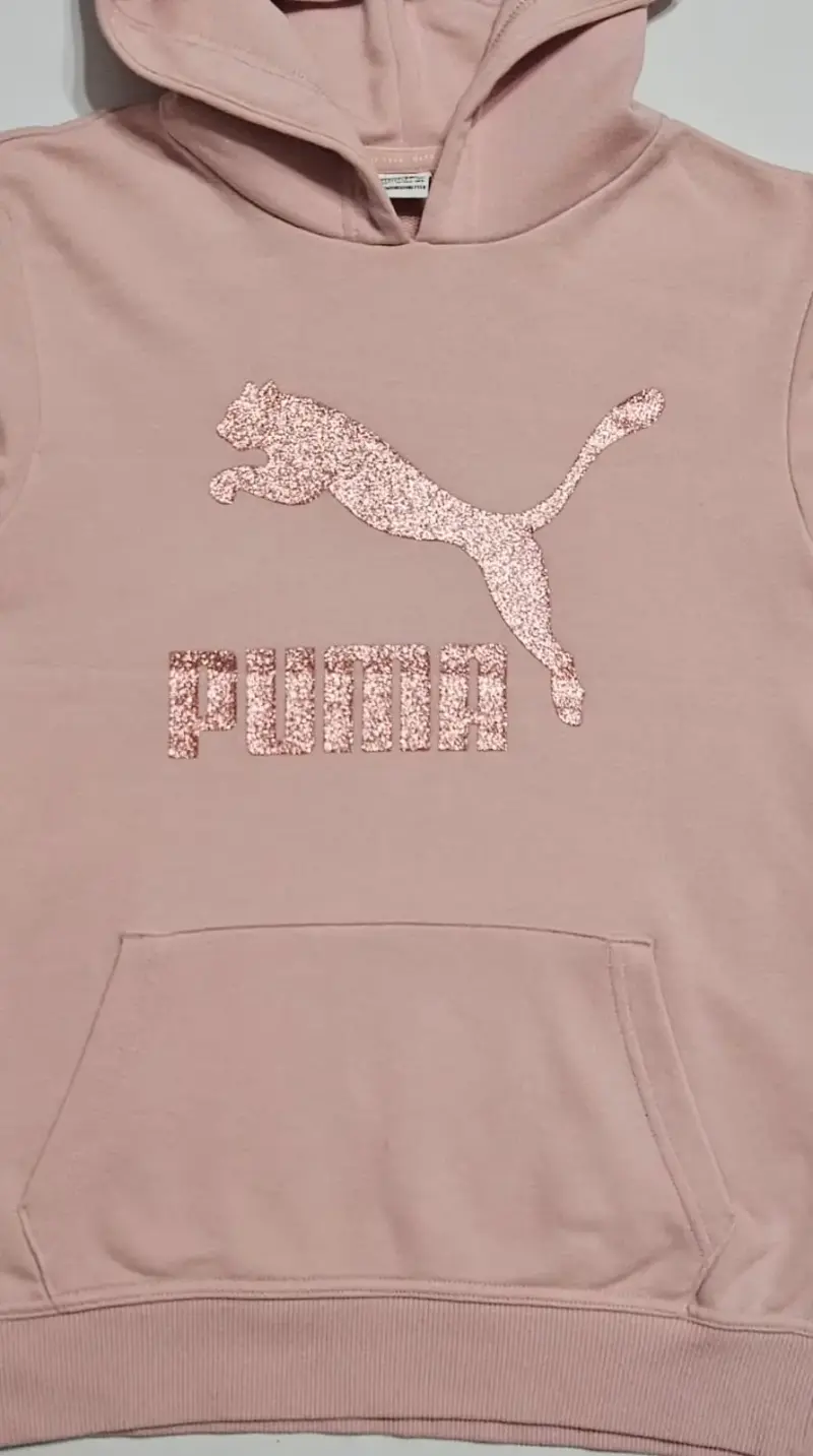 Polerón con capucha rosa Puma para niña - 4